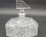 Vintage Large Art Deco Clear Glass Scent Perfume Bottle with Stopper 1930s - $17.32