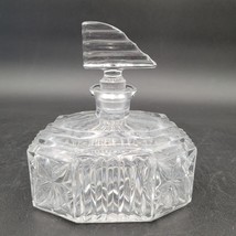 Vintage Large Art Deco Clear Glass Scent Perfume Bottle with Stopper 1930s - £13.62 GBP