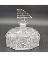 Vintage Large Art Deco Clear Glass Scent Perfume Bottle with Stopper 1930s - £13.62 GBP