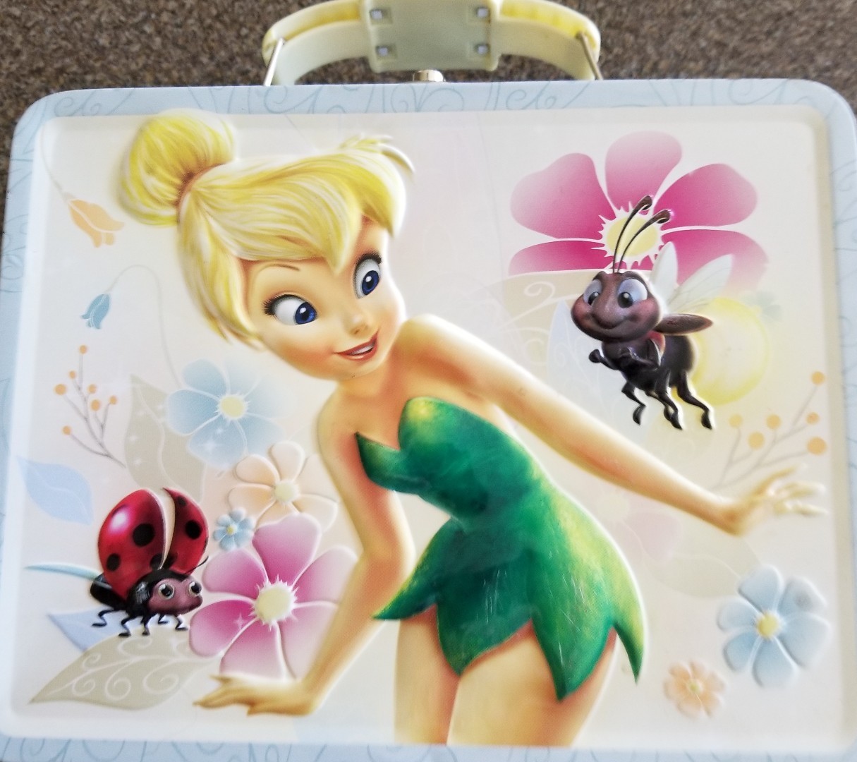 Disney ~ "Tinkerbell" Tin ~ Lunchbox ~ Tote w/Handle ~ 2.75" x 6" x 7.5" Item image 6