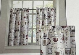Top of the Window Espresso 2-pack Tier Curtains New Coffee Café Décor 54x36 - £12.43 GBP