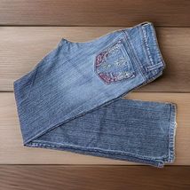 Baby Phat Vtg Y2K Denim Jean Womans Size 7 90's Cat Logo Bootcut Distres... - $27.72
