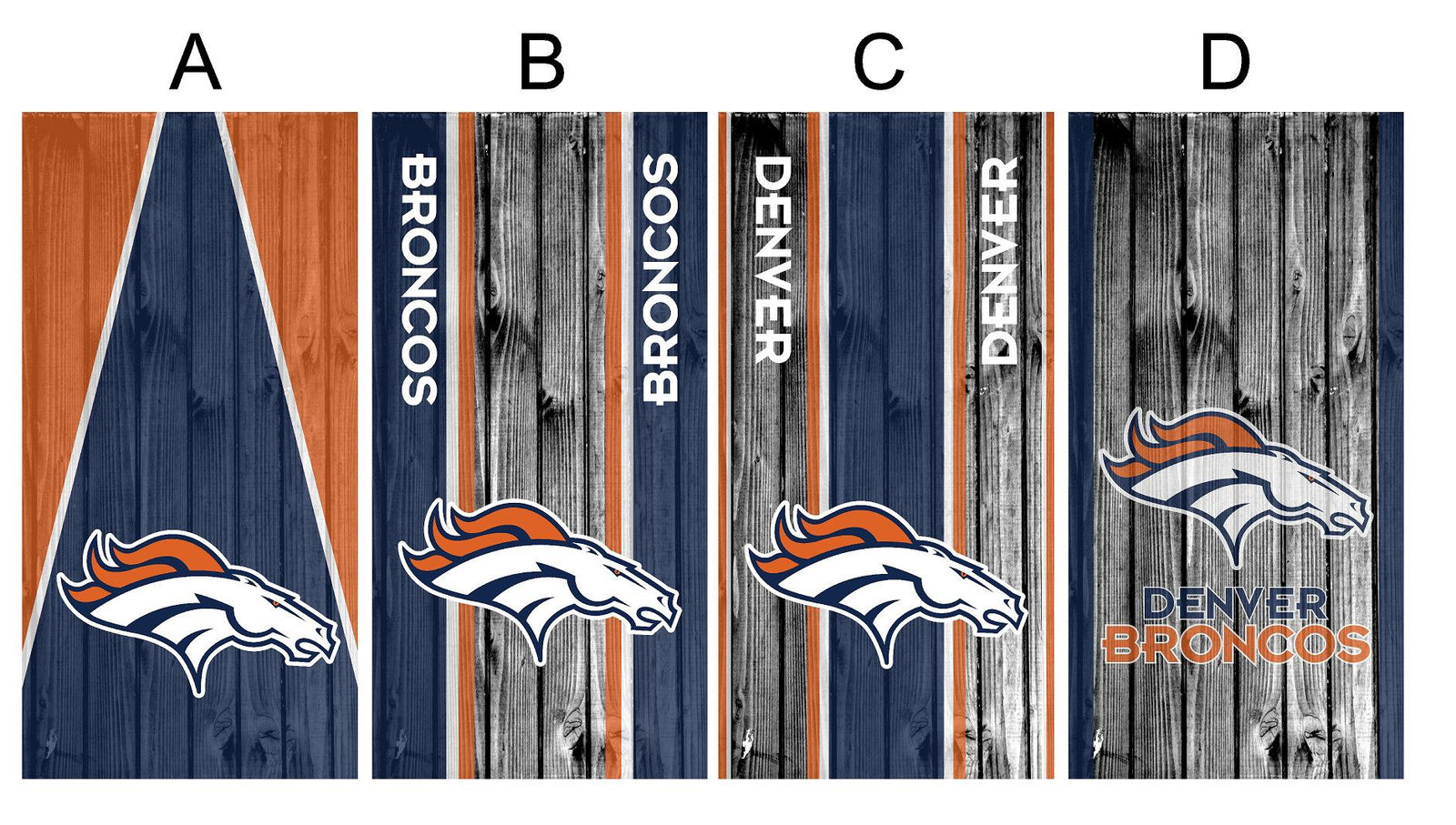 Cornhole Board Vinyl Wrap Broncos - sold individually