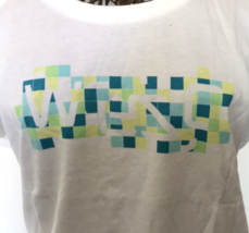 WeSc Womens puzzle style letter print White T-shirt Streetwear Hip Hop R... - £9.50 GBP