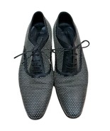 Hugo Boss Leather Black Silver Studded Lace Up Oxford Windsor Dress Shoe... - $61.52