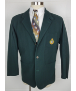 Facconable Mens Green Wool Blend Crested Sport Coat Jacket A Goldberg Fr... - £77.90 GBP