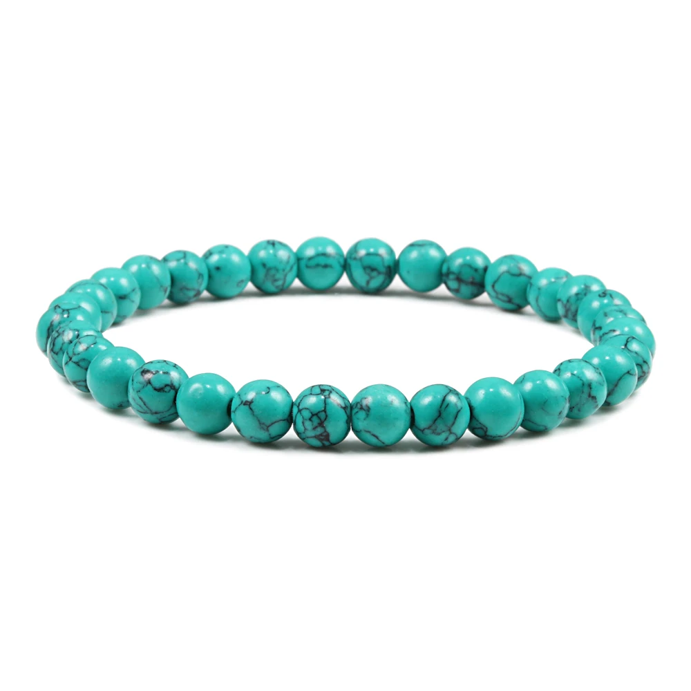 6mm 8mm 10mm Men Women Bracelets Blue Natural Stone  Beads Strand Bracelet &amp; Ban - £12.91 GBP