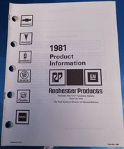 1981 ROCHESTER CARBURETOR Products Adjustment Procedures and Spec Bookle... - $37.57