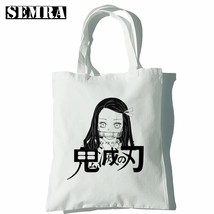Nezuko Chibi  Women Canvas Tote Shopping Bag Girl  Student Teacher Supplies Larg - £83.96 GBP