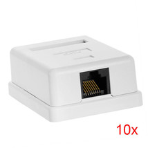 10pcs 1-Port Single-Port Cat6 RJ45 Ethernet Surface Mount Box w/ Keyston... - $82.99