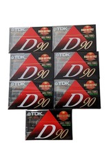 TDK D90 Blank Audiocassettes Normal Bias Lot of 7 Brand New Sealed - £20.10 GBP