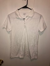 NEW Lands End Womens SZ XS White Polo Cotton Short Sleeve Shirt - £9.30 GBP