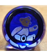 Charming Caithness Glass art glass &quot;Teddy&quot; Paperweight Scotland - €29,94 EUR