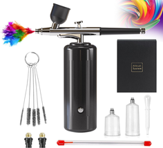 Airbrush Kit with Compressor Kit 32PSI Cordless Airbrush Rechargeable Portable D - £30.28 GBP