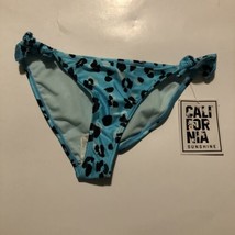 NWOT California Sunshine ruffled hem blue leopard Print bikini bottom size M - £12.63 GBP