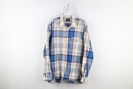J Crew Mens Large Herringbone Collared Pullover Button Down Polo Shirt Flannel - £31.25 GBP