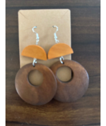 Wooden Earrings with 2 colors Earring Set - Yellow + Brown - €5,09 EUR
