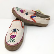 NWT Toms Custom Hand Painted I Will Love Me Canvas Shoes Size 8 Slip On ... - £30.24 GBP