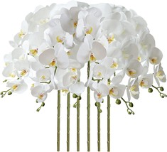 Fagushome 32 Inch Artificial Phalaenopsis Flowers 6 Pcs\. Artificial Orchid - £27.39 GBP