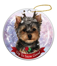 Holiday Pet Gifts Yorkshire Terrier Yorkie Porcelain Christmas Ornament - £25.56 GBP