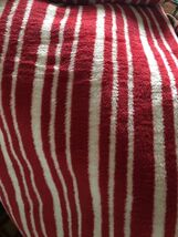 INUP  STRIPES RED/OFF WHITE FLEECE THROW BLANKET MADE IN PORTUGAL 50"x 6... - $45.77