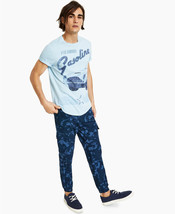Sun + Stone Men&#39;s Car Graphic T-Shirt in Lt Blue-Size Small - $258.27 MXN