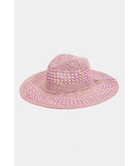 Fame Checkered Straw Weave Sun Hat - $46.81 CAD