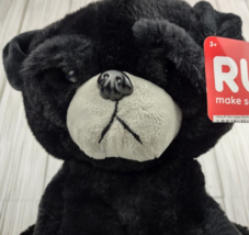 Russ Realistic Pug Dog  Puppy Plush Soft Sitting Life Like Black Animal Toy Gray - £15.95 GBP