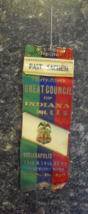 Vintage Late 1800s Great Council of Indiana GSD 416 Pin w Ribbon - $32.67