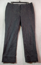 Chico&#39;s Pants Womens Size 15 Black Lace Paisley Cotton Flat Front Straig... - £15.12 GBP