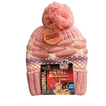 Heat Trendz Thermal Pompom Hat - Light Pink/Cream - New - $8.00