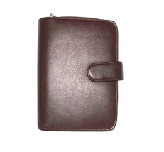 Mundi Burgundy Solid Leather Planner Organizer Card Holder Zip Around Ca... - £18.99 GBP