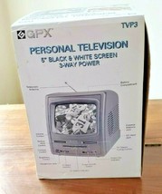 Vintage GPX 5&quot; Black &amp; White Screen 3-Way Power Personal Television TVP3 (NEW) - £24.07 GBP