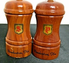 Bradenton, Fla. Souvenir Wooden Salt &amp; Pepper Shakers - £13.98 GBP