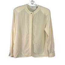 Pacific Silk Studio Clothing Co Size Medium Cream Colored Long Sleeve Bl... - £13.72 GBP