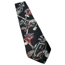 Men’s American Sports Classics 100% Silk Black Golf Themed Necktie Made In USA - £7.47 GBP