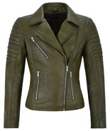 New Women Jacket Olive Green Leather Lambskin Handmade Stylish Casual Mo... - $2,344.69 MXN+