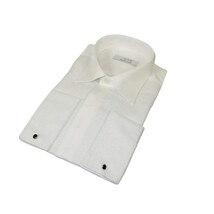 Men CEREMONIA Formal Tux Cotton Shirt Slim Fit Turkey #JKL 13 White Pin Dot image 3