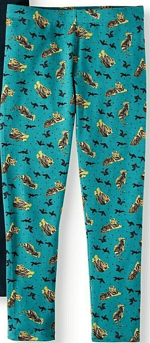 Primary image for Wonder Nation Girls Tough Cotton Leggings Size X-Small (4-5) Green W Tigers