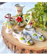 Antique Lot Porcelain Germany Shoe Bud Vase Victorian Vintage Doll Flora... - €29,10 EUR