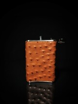 Brizard and Co Flask Genuine Ostrich Tan   8 oz  Made in USA image 9
