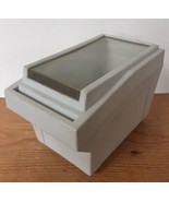 Vtg Floppy Disk Top Loading Media Storage Box Container Beige Plastic Cl... - £19.65 GBP
