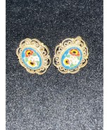 Micro Mosaic Vintage Italy Screw Back Earrings - $623.38 MXN