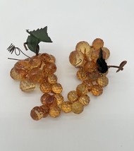 Vintage Faceted Clusters of Grapes Amber Lucite Acrylic Bunches - $14.03