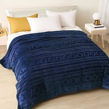 Soft Queen Size Fleece Blanket, 90X90 Inches Warm Fuzzy Luxury Bed Blankets, Dec - £34.25 GBP