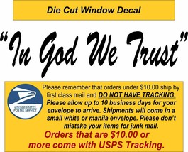 In God We Trust Window Decal - Various Color and Sizes Regular or Reflective - $5.93