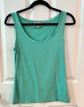 Banana Republic Womens Luxe Touch Tank Top Size S Green Satin Trim - $6.92