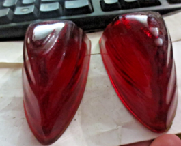 2 1950s Glass Red lens Marker Light covers - $37.21