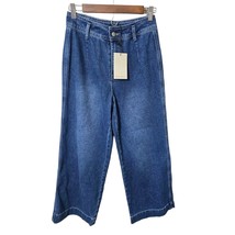 Miou Muse Washed Denim Wide Leg Jeans Small Blue - $42.92