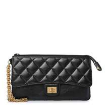 CHANEL Aged Calfskin Quilted 2.55 Reissue Pouch With Chain Handle Black - £3,046.17 GBP